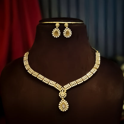 Nia Temple AD Necklace Set - Pastel Pink