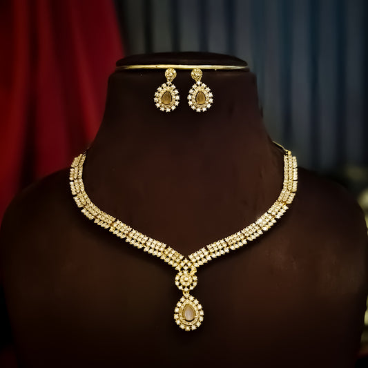 Nia Temple AD Necklace Set - Pastel Pink