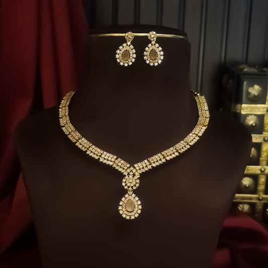 Nia Temple AD Necklace Set - Pastel Pink