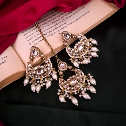 Rumaisa Jadau Kundan Necklace Set - Golden