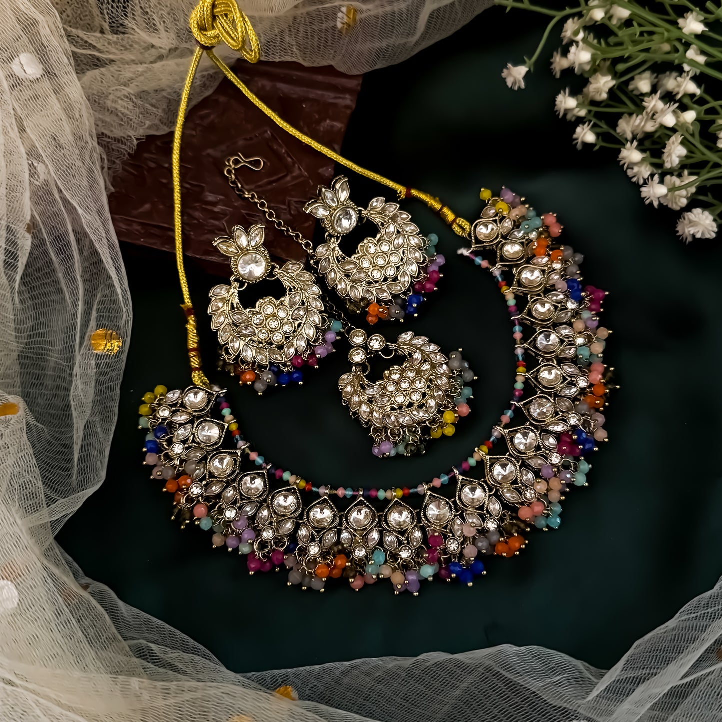 Harleen Premium Pearl Necklace Set - Multi