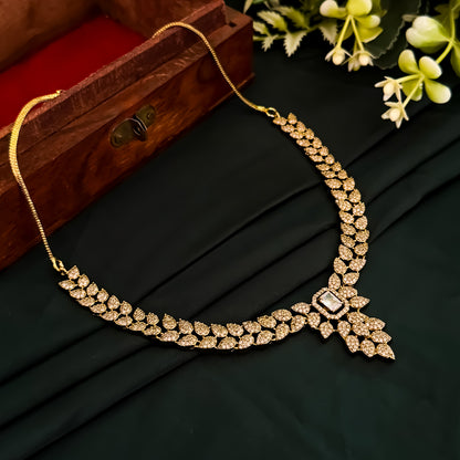 Vivanta American Diamond Necklace Set - Golden