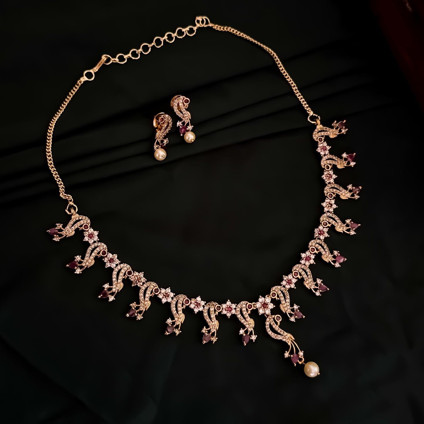 Peacock Pallete AD Necklace Set