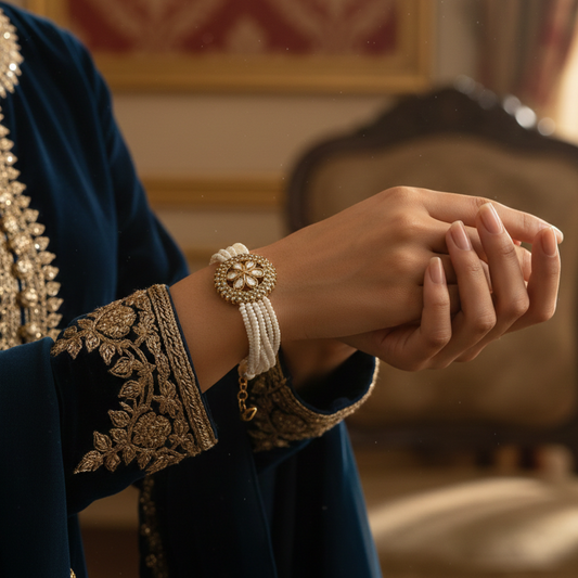 Sejal Jadau Adjustable Bracelet - Golden