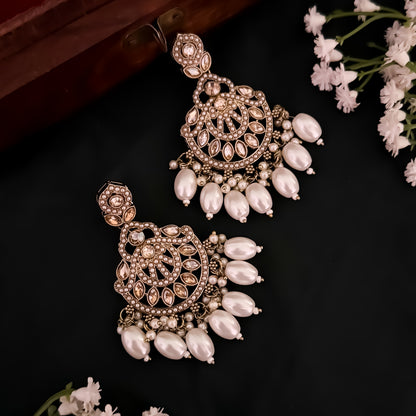 Arshiya Jadau Reverse AD Necklace Set - Golden