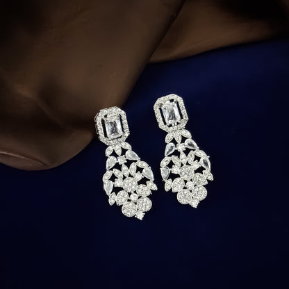 Crystal White Zara American Diamond Necklace Set