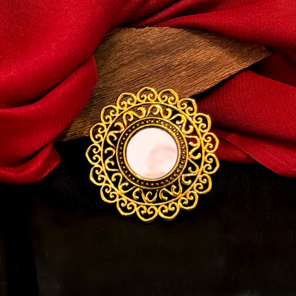 Daniyal Cocktail Adjustable Ring - Golden