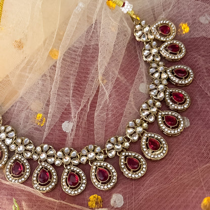 Pink Snigdha Kundan Choker Necklace Set
