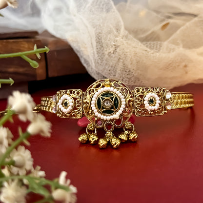 Green Sanaya Kashmiri Ghungroo Adjustable Bracelet
