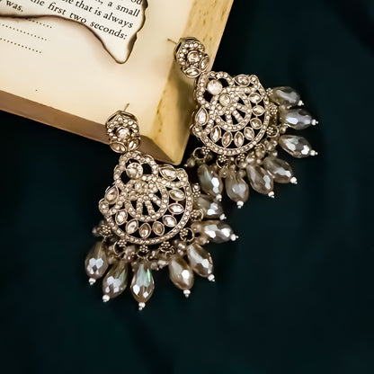Kunja Jadau Necklace Set - Golden