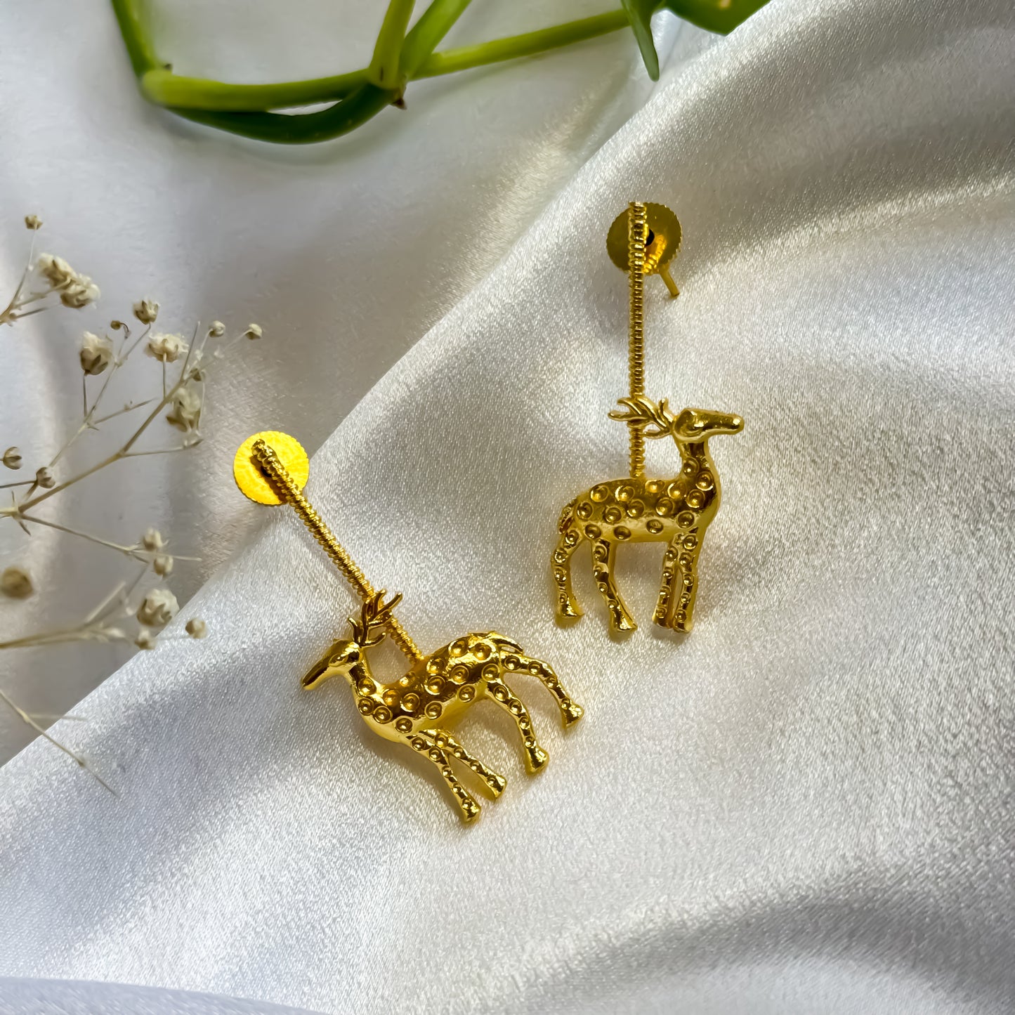 Dainty Deer Handcrafted Brass Earrings