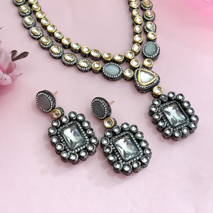Shayna Double Layer Kundan Necklace Set