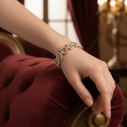 Pia Jadau Openable Bracelet/Kada - Golden