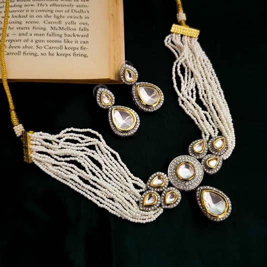 Alice Kundan Pearl Necklace Set