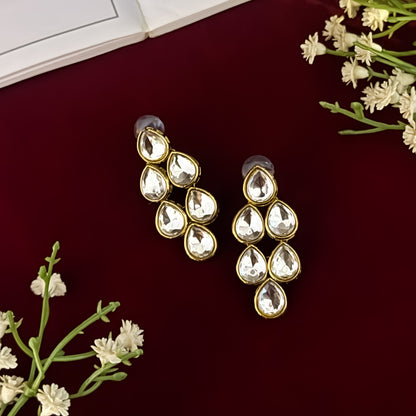 Golden Himakshi Triple Layer Kundan Necklace Set