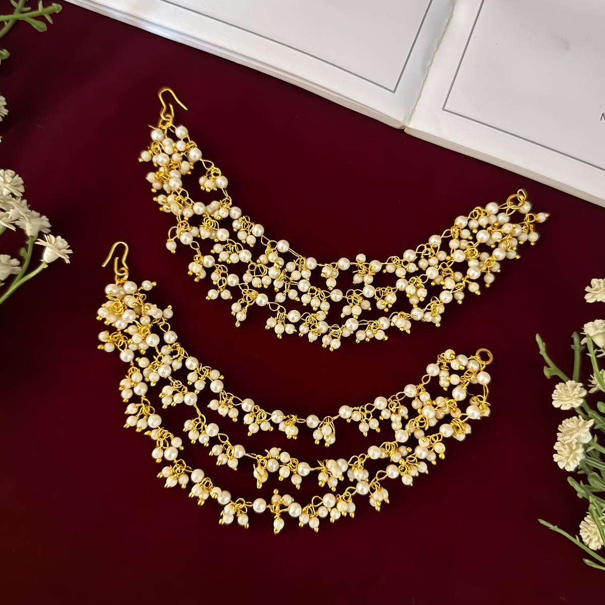 Golden Prisha 3 Layer Baahubali Detachable Earchains