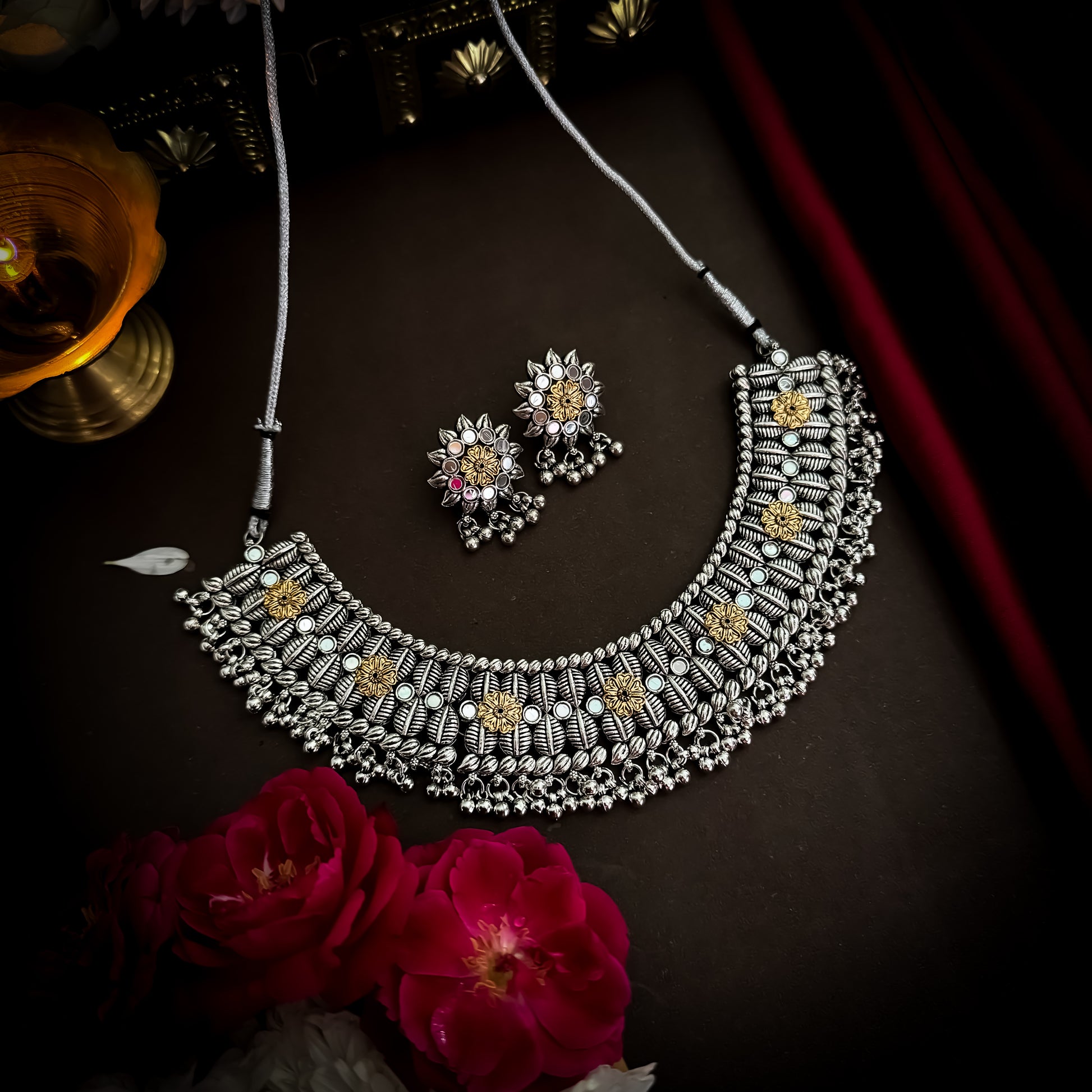 Kisani Dual Tone Necklace Set