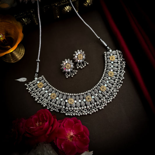 Kisani Dual Tone Necklace Set