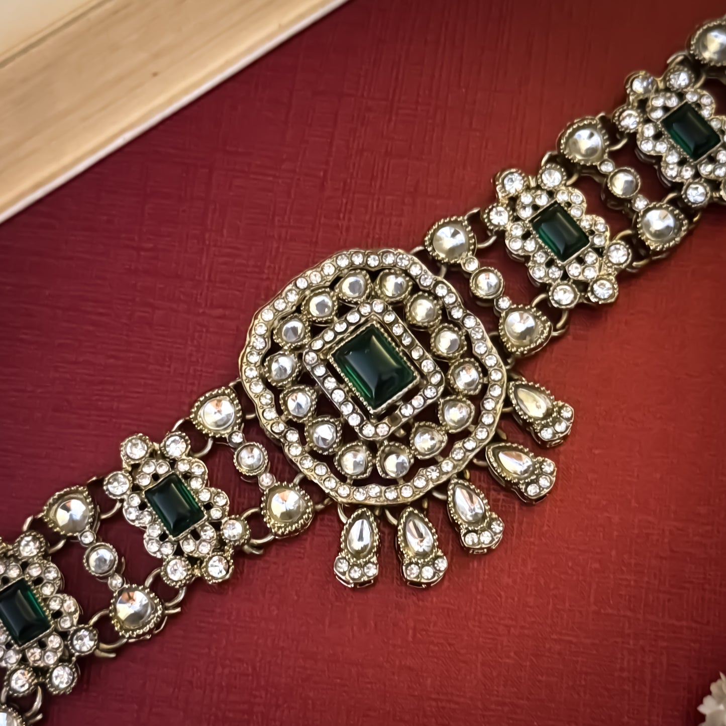 Emerald Green Ruhanika Kundan Choker Necklace Set