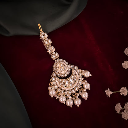 Shameena Premium Kundan Necklace Set - Golden