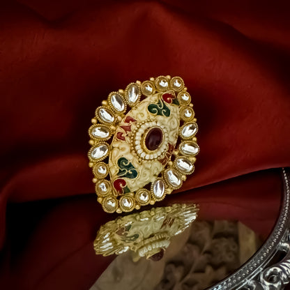 Kanchi Meenakari Ring - Golden