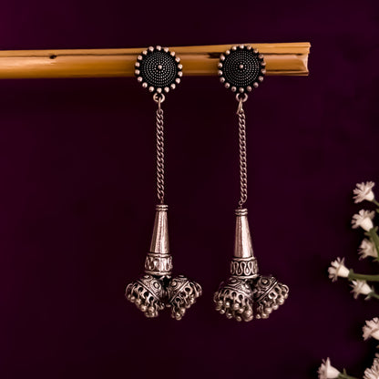 Sayali German Silver Jhumka Earrings
