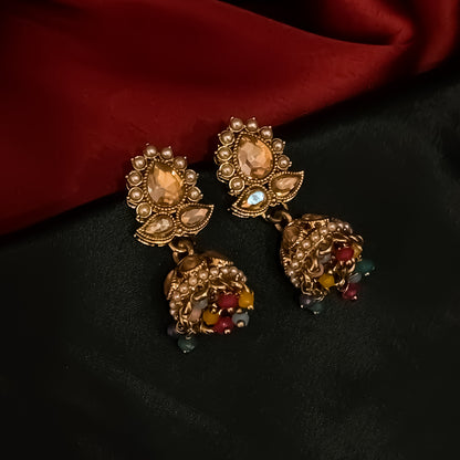 Kusha Reverse AD Sleek Necklace Set - Multi