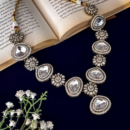 Golden Yuvika Polki Look Alike Designer Kundan Necklace Set