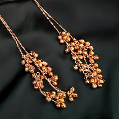 Kesari Premium Kashmiri Brass Dejhoor Ghungroo Earrings - Golden & Green