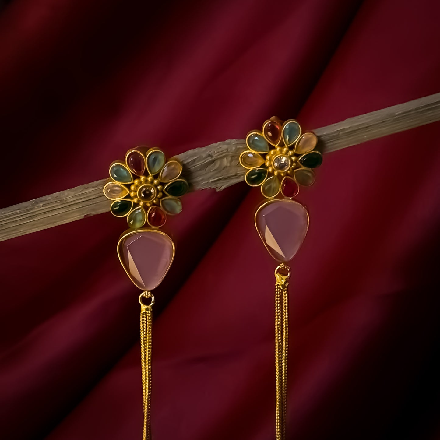 Yashika Kashmiri Brass Dejhoor Jhumka Ghungroo Earrings - Multi