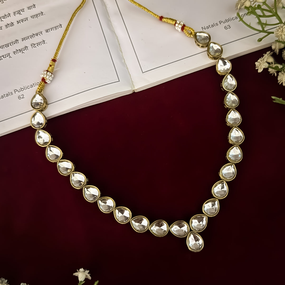 Golden Sejal Uncut Kundan Necklace Set