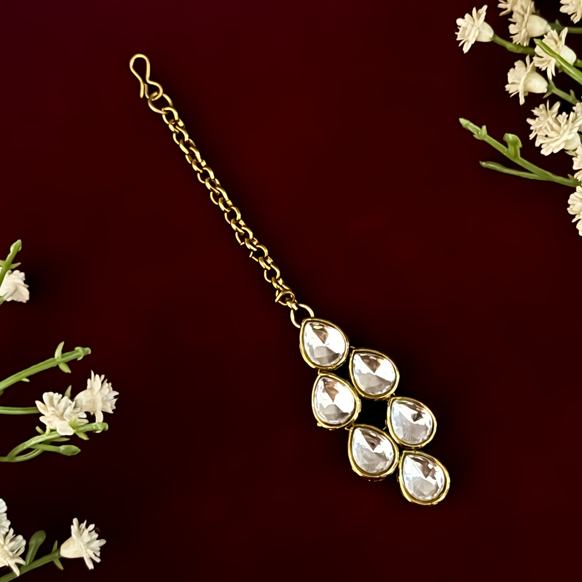 Golden Himakshi Triple Layer Kundan Necklace Set