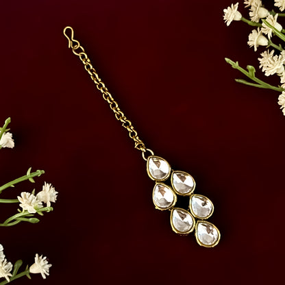 Golden Himakshi Triple Layer Kundan Necklace Set