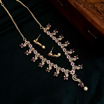Peacock Pallete AD Necklace Set