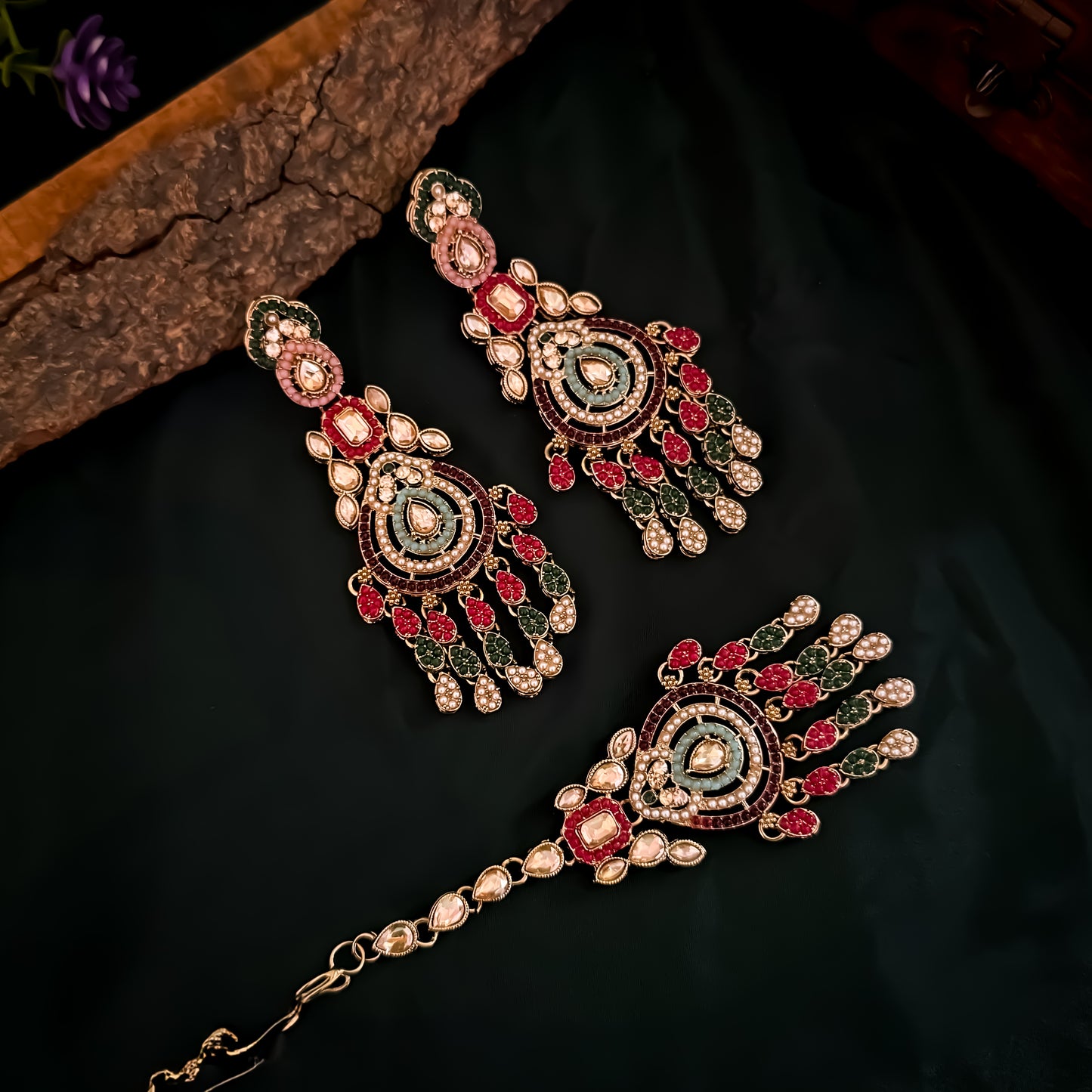 Lekhya Jadau Reverse AD Necklace Set