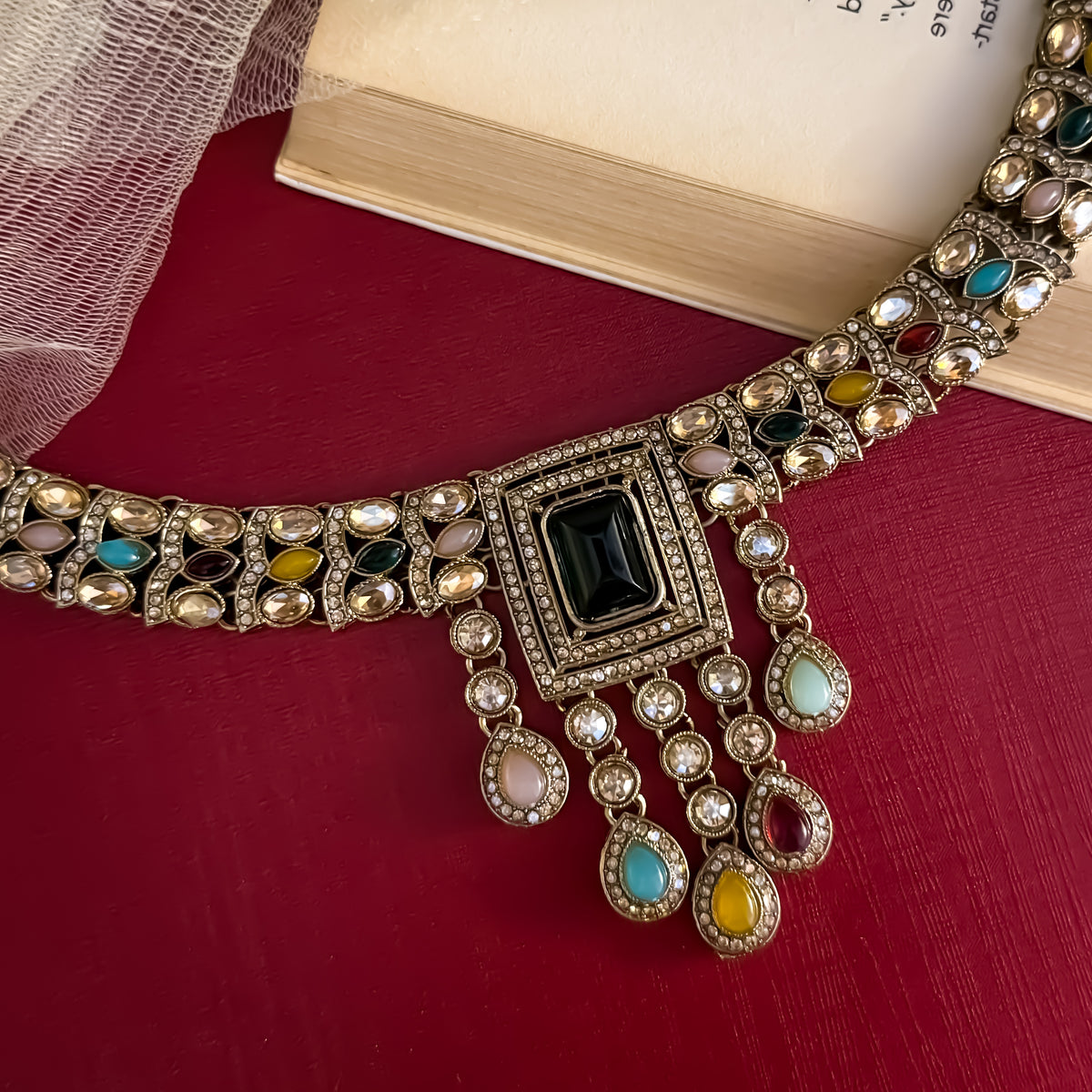 Multi Shehneel Kundan Choker Necklace Set