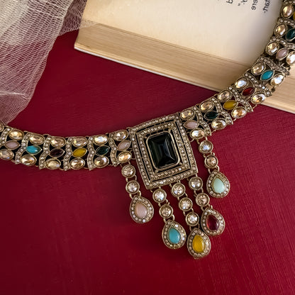Multi Shehneel Kundan Choker Necklace Set