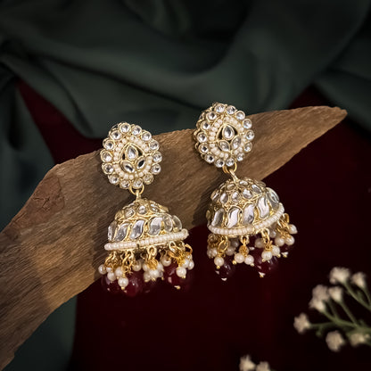 Shameena Premium Kundan Necklace Set - Maroon