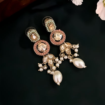 Mrunal Jadau Reverse AD Necklace Set - Multi