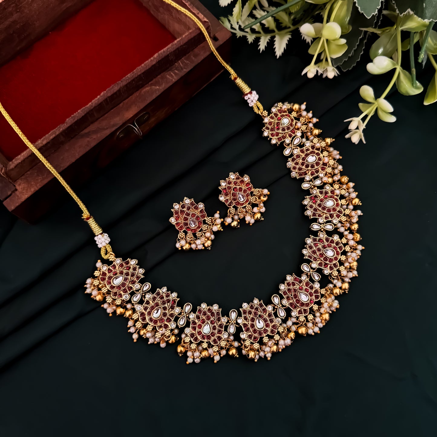 Karishma Royal Necklace Set - Pink