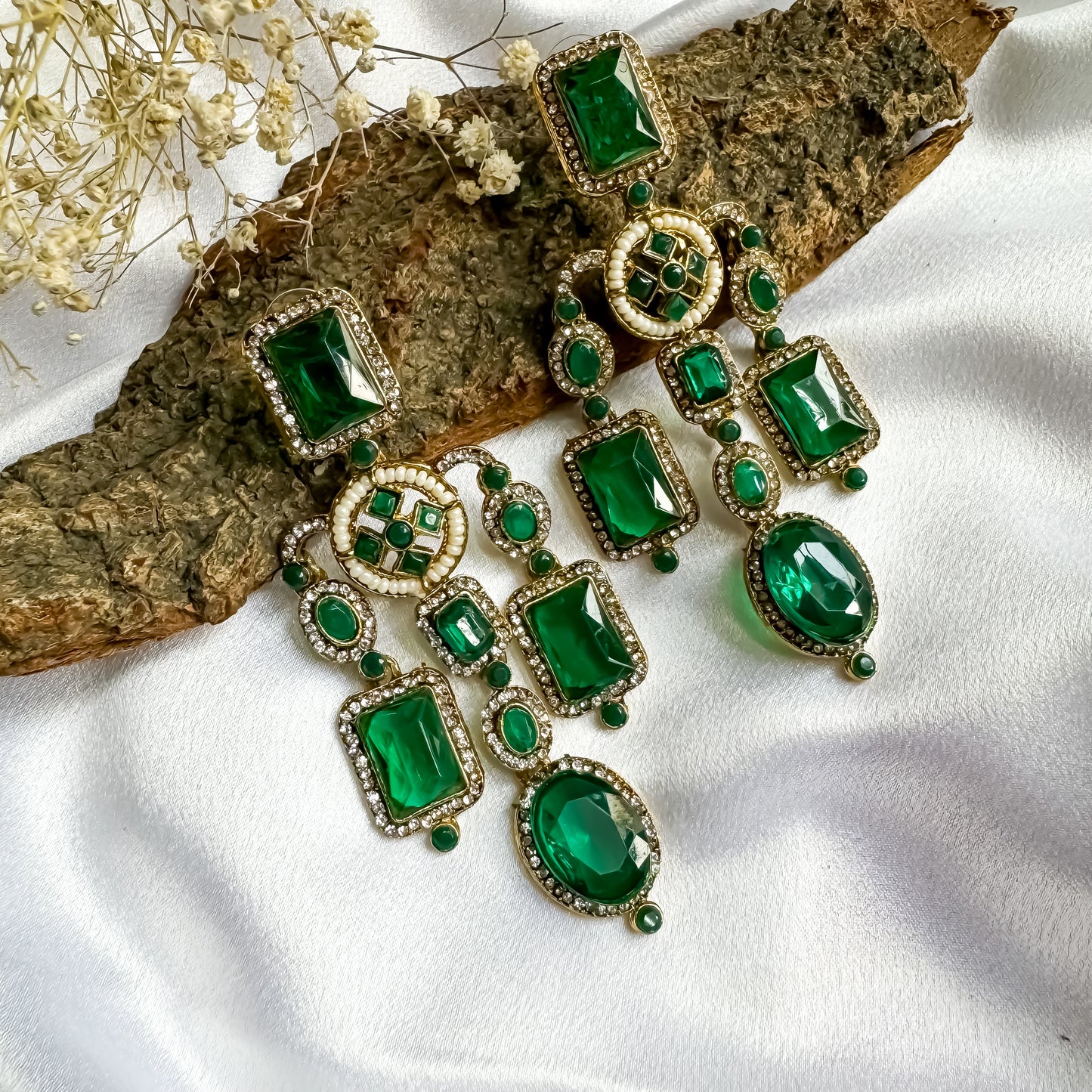 Ankita Inspired Drop Earrings - Green
