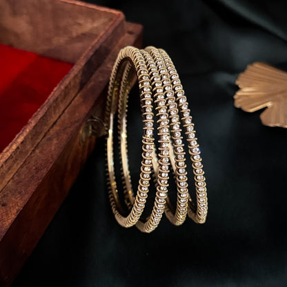 Lavanya Premium AD Bangles Golden (Set of 4)