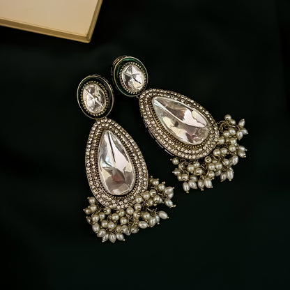 Lavanya Premium Kundan Necklace Set - Golden