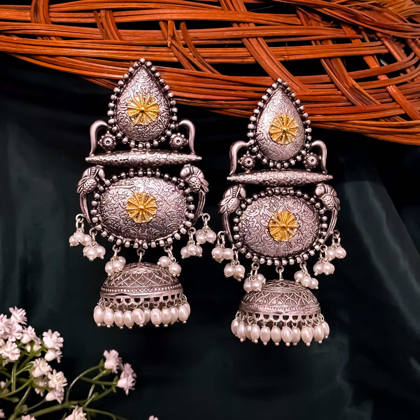 Bipasa Dual Tone Brass Earrings