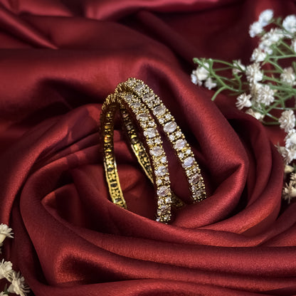 Ayra Premium AD Bangles Golden (Set of 2)