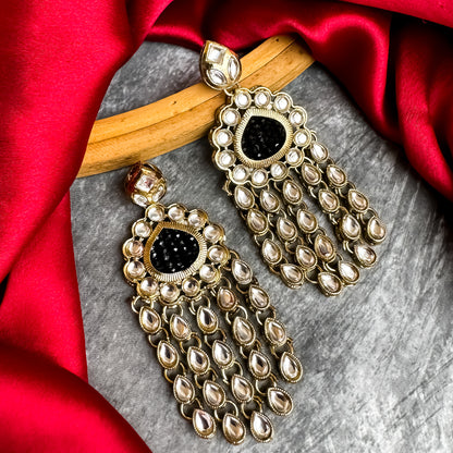 Darshana Chandbali Earrings- Black