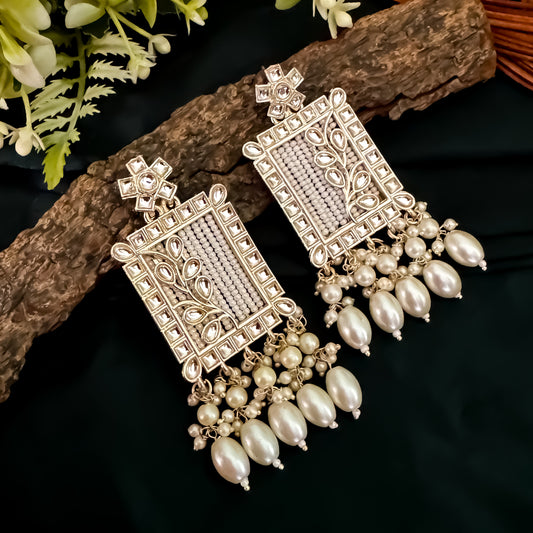 Janki Pearl Earrings - Golden/Ivory