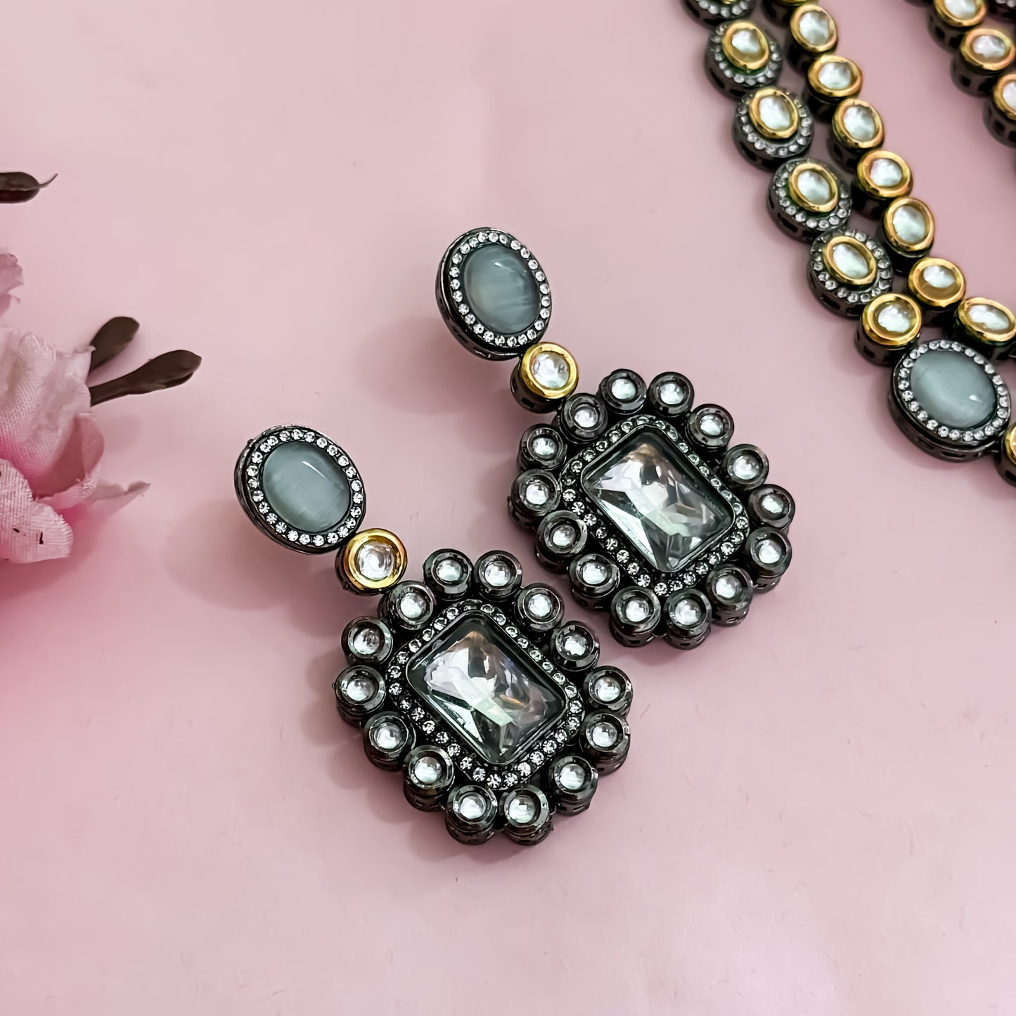 Shayna Double Layer Kundan Necklace Set