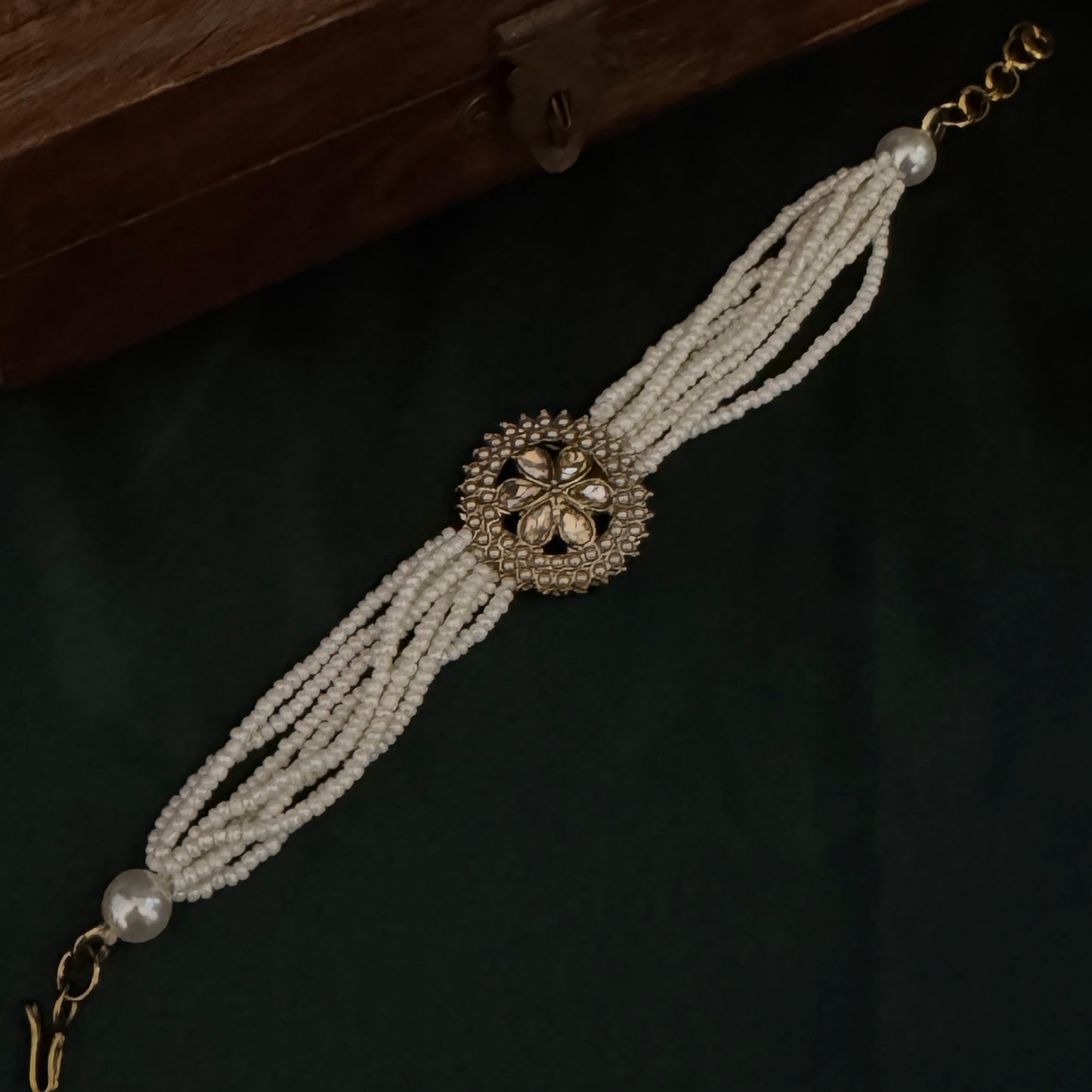 Sejal Jadau Adjustable Bracelet - Golden