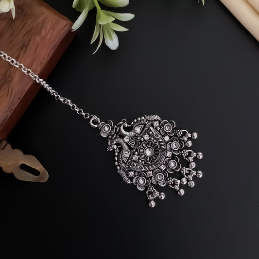 Meenal Silver Maang Teeka